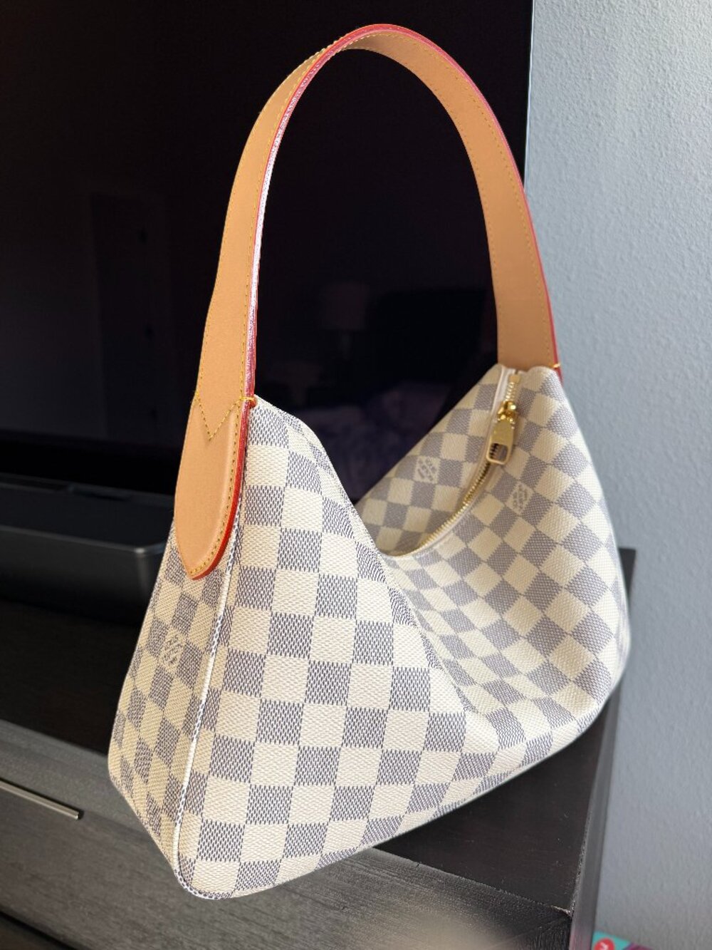 Louis Vuitton Damier Azur Slouchy PM White Canvas